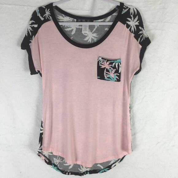 Short Sleeve Round Neck Pocket Tee Palm Trees Size Small - Picture 4 of 6